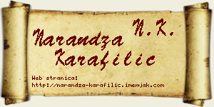 Narandža Karafilić vizit kartica